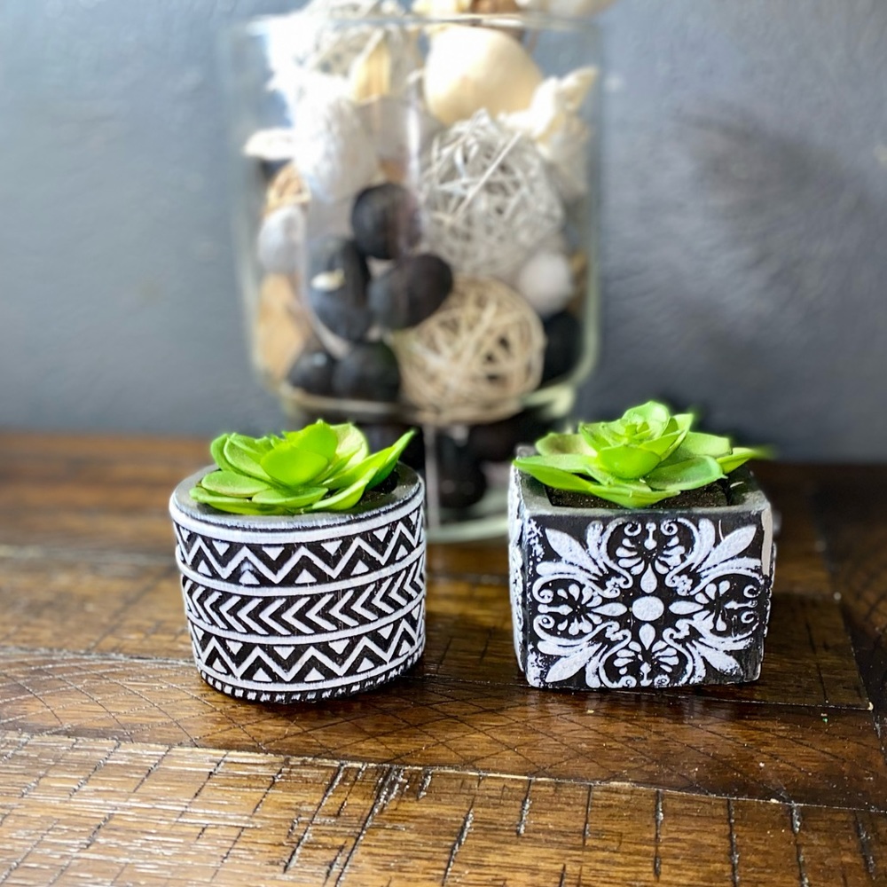 SET OF 2 FAUX SUCCULENTS